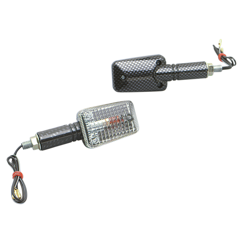 K&S Technologies - K&S Technologies Long-Stem Mini-Stalk Marker Lights - Carbon with Clear Lens - 25-8132