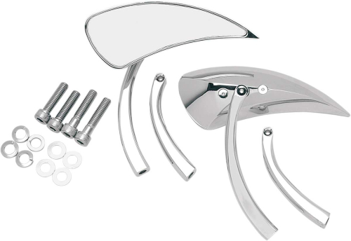 Drag Specialties - Drag Specialties Teardrop Mirror - Short and Long Radius Stem - MT76301B4