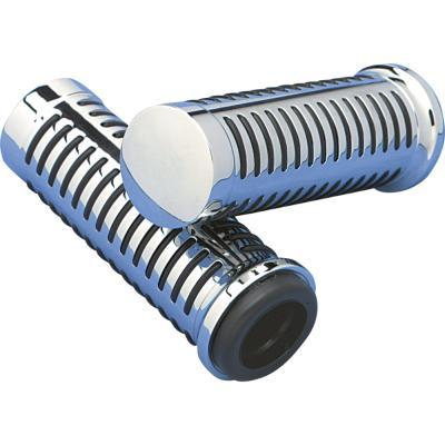 Drag Specialties - Drag Specialties Chrome Grips with O-Ring Design - for 1in. Handlebars - BWC-G2-BC3