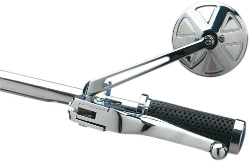 Drag Specialties - Drag Specialties Drag-Ness Round Series Mirror - with Stealth II Stem - 302156-BC4-LB16