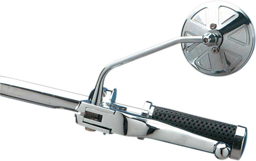 Drag Specialties - Drag Specialties Drag-Ness Round Series Mirror - with Thin Stem - 302154-BC4-LB16