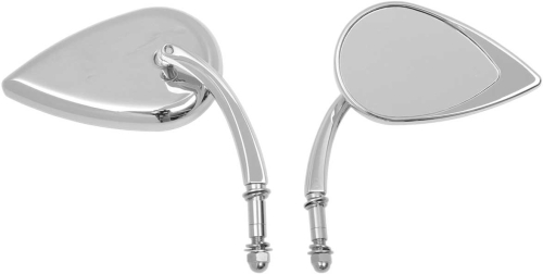 Drag Specialties - Drag Specialties Tear-Drop Mirror - Chrome, Short Stem - 0640-0688