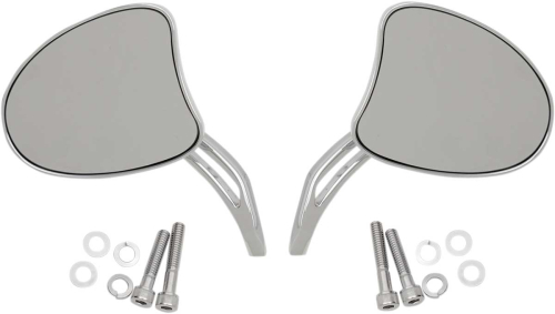 Drag Specialties - Drag Specialties Tapered Mirrors with Slotted Stems - 4-3/4in. L - 0640-1097