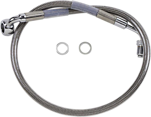 Drag Specialties - Drag Specialties Standard Length Upper Front Stainless Steel Brake Line Kit - Clear - 1741-5800