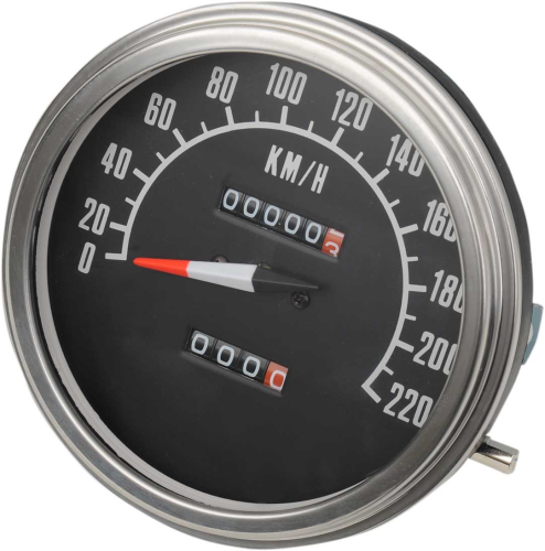 Drag Specialties - Drag Specialties FL-Style 2:1 Speedometer for Custom Applications w/ Front Wheel Drive Speedometers - 68-84 Face - 2210-0346