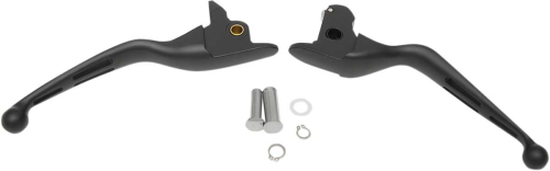 Drag Specialties - Drag Specialties Slotted Wide Blade Lever Set - Matte Black - 0610-0793