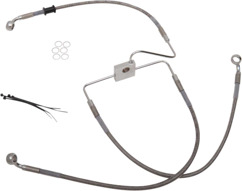 Drag Specialties - Drag Specialties Standard Length Front Stainless Steel Brake Line Kit - Clear - 1741-5845