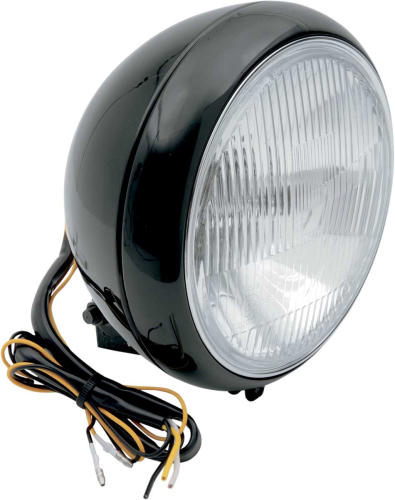 Drag Specialties - Drag Specialties 7in. Headlight Assembly - Smooth - Gloss Black - 2001-0556