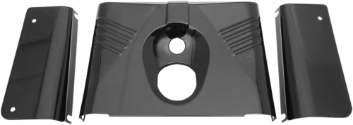 Drag Specialties - Drag Specialties 3-Piece Fork Tin - Ribbed - Black - 0411-0143