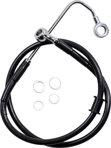 Drag Specialties - Drag Specialties Standard Length Front Stainless Steel Brake Line Kit - Black Vinyl - 1741-5770