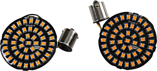 Drag Specialties - Drag Specialties LED Inserts for Bullet Style Turn Signals with 1156 Contact Base - Amber - 2020-1809