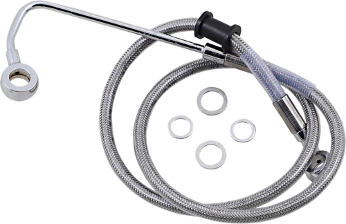 Drag Specialties - Drag Specialties Extended Stainless Steel Front Brake Line Kit - Clear Coated - 32 3/4in. - 1741-5777