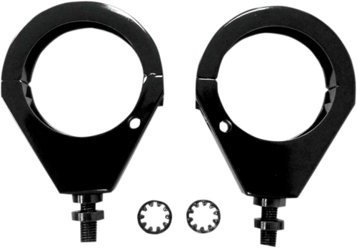 Drag Specialties - Drag Specialties Turn Signal Fork Clamps - 49mm grooved - Gloss Black - 76673BS4
