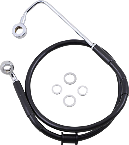 Drag Specialties - Drag Specialties Standard Length Front Stainless Steel Brake Line Kit - Black Vinyl - 1741-5782