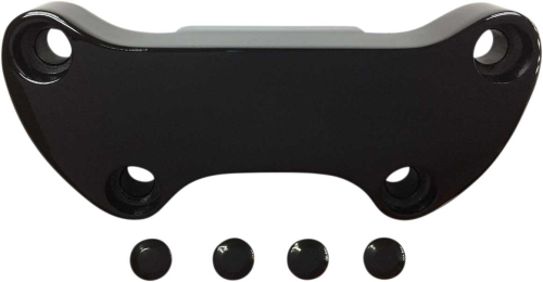 Drag Specialties - Drag Specialties Gloss Black Handlebar Clamps with Skirt - Smooth - 0603-0811