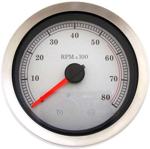 Drag Specialties - Drag Specialties 4in. Electronic Tachometers - White Face - 2211-0167