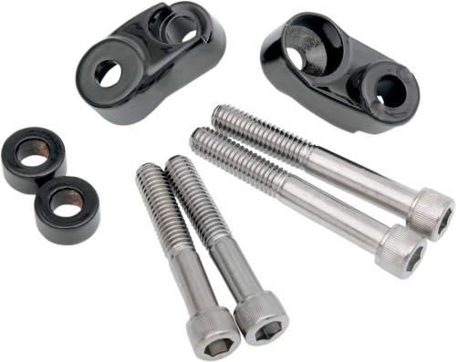 Drag Specialties - Drag Specialties Short Turn Signal Mounts for 39mm/49mm Forks - Black - 2020-0589