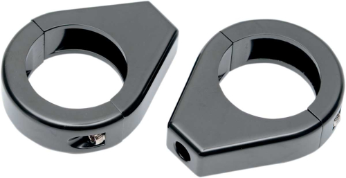 Drag Specialties - Drag Specialties Turn Signal Fork Clamps - 39mm - Gloss Black - 12-6049GB-39