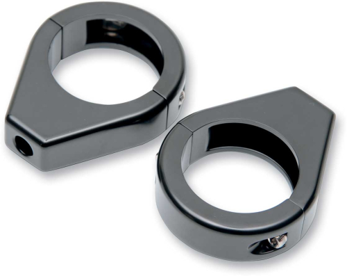 Drag Specialties - Drag Specialties Turn Signal Fork Clamps - 41mm - Gloss Black - 12-6049GB-41