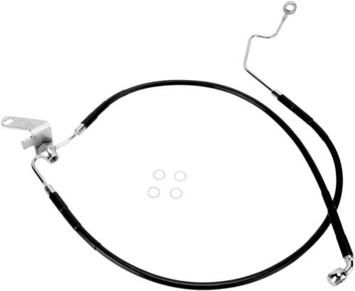 Drag Specialties - Drag Specialties Standard Length Rear Stainless Steel Brake Line Kit - Black Vinyl - 640223-BLK