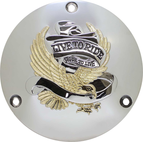 Drag Specialties - Drag Specialties Live to Ride Derby Cover - Gold - 33-0010DA