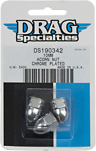 Drag Specialties - Drag Specialties Chrome Ware Acorn Nuts - 10mm - MBP1210