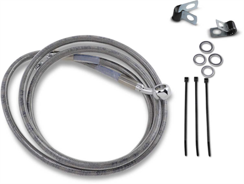 Drag Specialties - Drag Specialties Extended Stainless Steel Front Brake Line Kit - Clear Coated - 55 1/4in. - 640210-10
