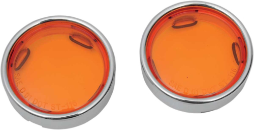 Drag Specialties - Drag Specialties Deuce Style Deep-Dish Bezels - Amber - 2020-0548