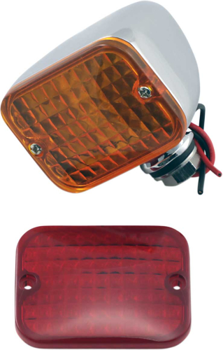Drag Specialties - Drag Specialties Rectangular Marker Lights with Dual-Filament Bulb - 163075-BC216