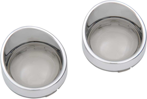 Drag Specialties - Drag Specialties Visor style Bezel and Lens for Deuce style Turn Signals - Smoke - 2020-0399