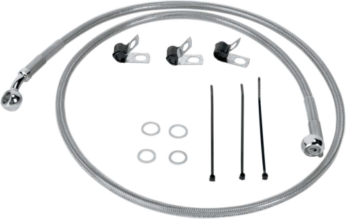Drag Specialties - Drag Specialties Standard Length Front Stainless Steel Brake Line Kit - Clear - 660214