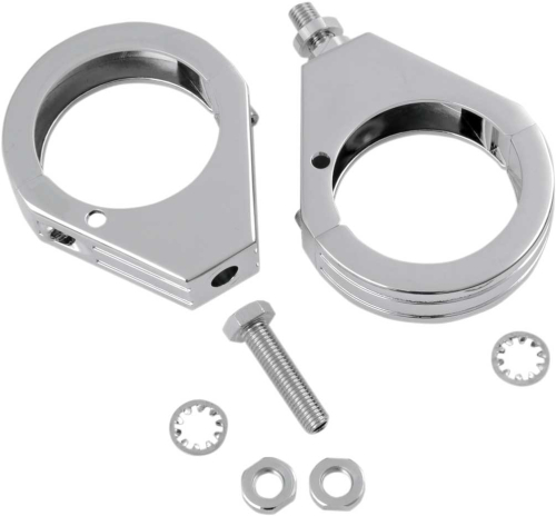 Drag Specialties - Drag Specialties Turn Signal Fork Clamps - 49mm grooved - Chrome - 76673S4