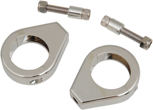 Drag Specialties - Drag Specialties Turn Signal Fork Clamps - 39mm - Chrome - 12-6049-39BC114