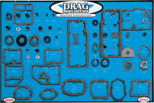 Drag Specialties - Drag Specialties Gasket, Seal and O-Ring Display for Big Twin 5-Speed Transmissions - 0934-0287