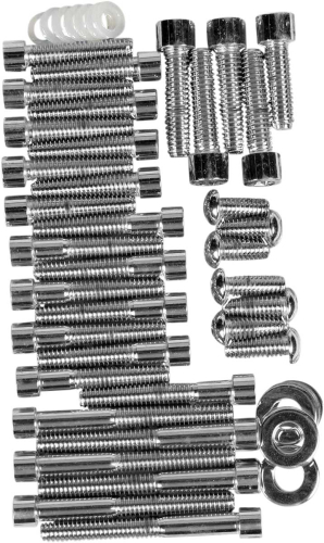 Drag Specialties - Drag Specialties Cam, Primary, Trans, Inspection, Derby Cover Chrome Socket-Head Bolt Set - Smooth - MK188S