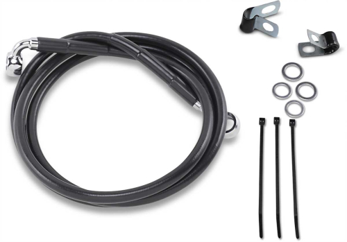 Drag Specialties - Drag Specialties Extended Stainless Steel Front Brake Line Kit - Black Vinyl Coated - 53 1/4in. - 640210-8BLK
