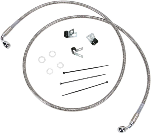 Drag Specialties - Drag Specialties Extended Stainless Steel Front Brake Line Kit - Clear Coated - 50 1/4in. - 660214-6