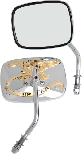 Drag Specialties - Drag Specialties Live To Ride Custom Mirror - Gold - M60-0007G