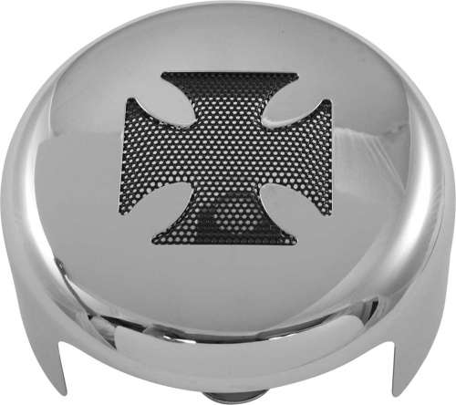 Drag Specialties - Drag Specialties Horn Cover - Chrome with Black Cross Insert - 76636MB4