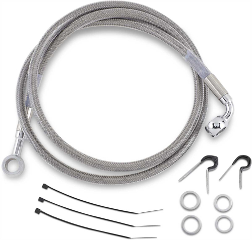 Drag Specialties - Drag Specialties Standard Length Front Stainless Steel Brake Line Kit - Clear - 640214