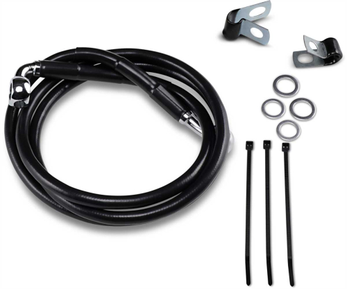 Drag Specialties - Drag Specialties Extended Stainless Steel Front Brake Line Kit - Black Vinyl Coated - 46in. - 640113-4BLK