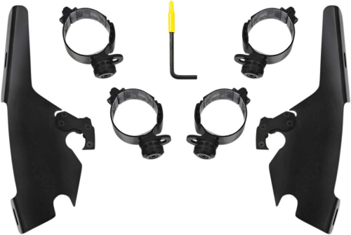 Memphis Shades - Memphis Shades Trigger-Lock Mount Kit for Batwing Fairing and Fats/Slim Windshields - Black - MEB2044