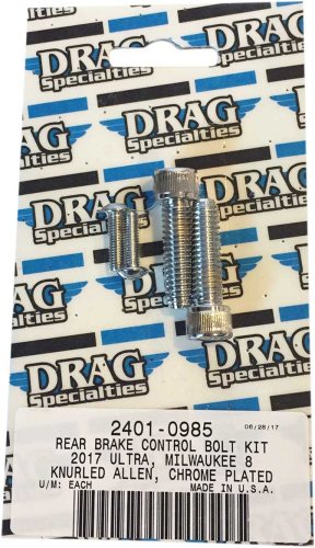 Drag Specialties - Drag Specialties Rear Brake Control Bolt Kit - Knurled - 2401-0985