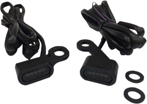 Drag Specialties - Drag Specialties LED Handlebar Marker Lights - Black/Smoke Lens - 2040-2139