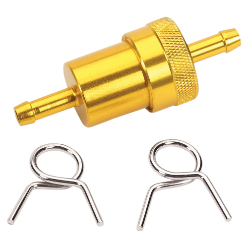 Emgo - Emgo Aluminum Fuel Filter - 1/4in. - Gold Anodized - 14-34474