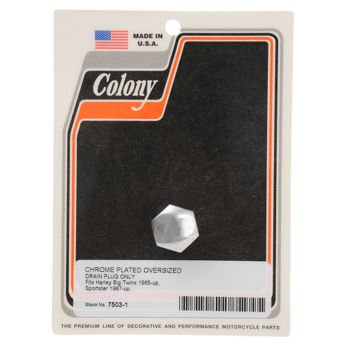 Colony - Colony Custom Oil Tank Drain Plug - Domed Hex Oversize - 9/16in.-18 - 7503-1