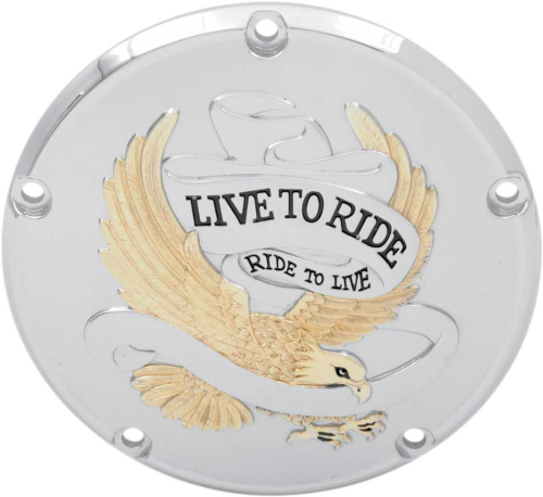 Drag Specialties - Drag Specialties Live to Ride Derby Cover - Gold - 33-0065GA