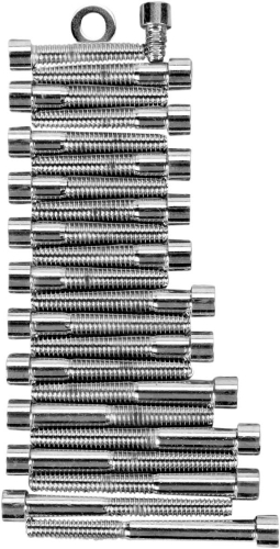 Drag Specialties - Drag Specialties Cam, Primary, Sprocket Cover and Oil Check Screw Chrome Socket-Head Bolt Set - Smooth - MK144S