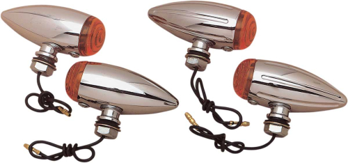 Drag Specialties - Drag Specialties Chrome Marker Lights - Smooth Amber Lights - DS-282040