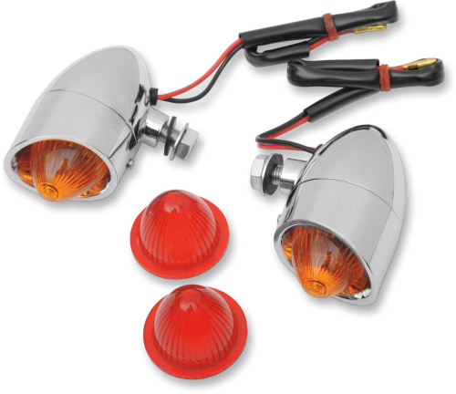 Drag Specialties - Drag Specialties Mini Retro-Style Marker Lights - Amber/Red - 20-6053SBA/RH